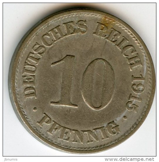 Allemagne Germany 10 Pfennig 1915 A J 13 KM 12 - 10 Pfennig