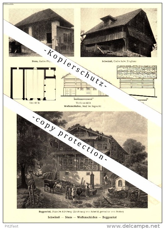 Photographien / Ansichten , 1937 , Stans , Schwändi , Beggenried , Buochs , Prospekt , Fotos , Architektur !!! - Sonstige & Ohne Zuordnung