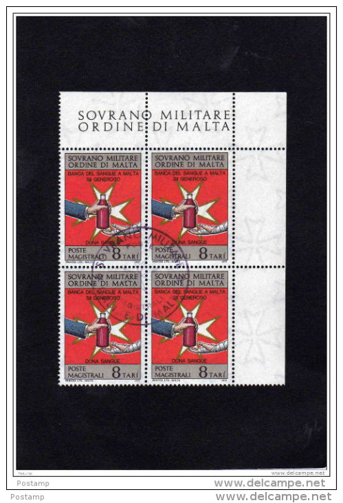 Ordre Souverain De Malte-3 Blocs De 4-oblitérés-plein Centre -poste Magistrali  1979- - Sovrano Militare Ordine Di Malta