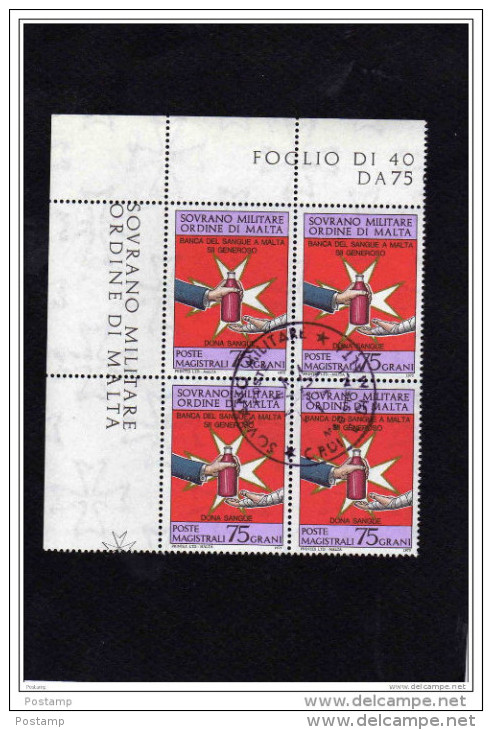 Ordre Souverain De Malte-3 Blocs De 4-oblitérés-plein Centre -poste Magistrali  1979- - Malta (Orden Von)