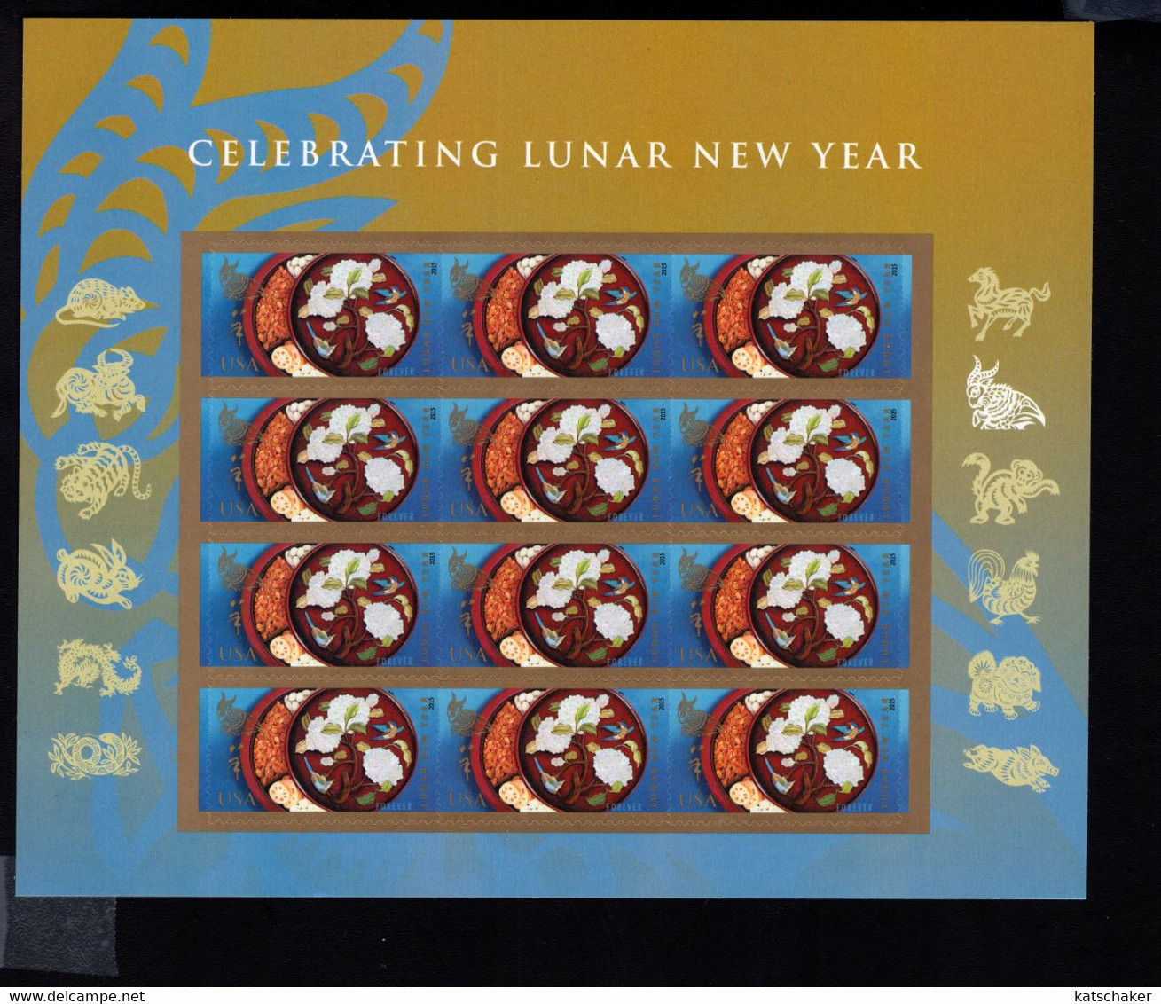 338826626 SCOTT 4957 POSTFRIS MINT NEVER HINGED POSTFRISCH EINWANDFREI - PANE CHINESE NEW YEAR - Unused Stamps