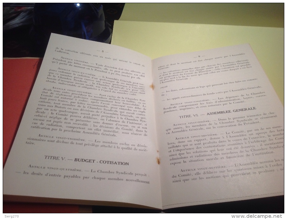 Chambre sydicale nationale des entreprises industrielles de boulangerie statuts Lille 1963  statut