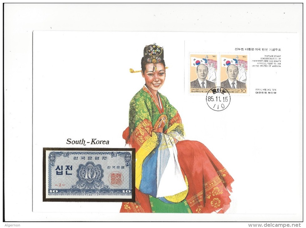13174 -   Lettre Billet 10 Jeon 1962 Cover Seoul 1.11.1985 - Corea Del Sur