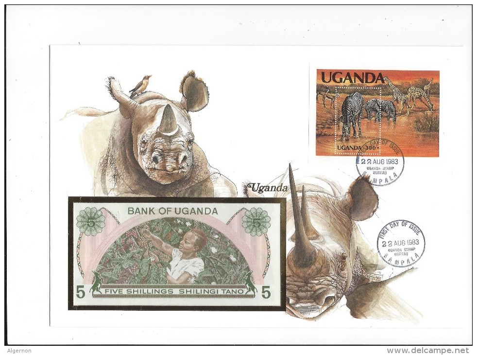 13176 -   Lettre Billet 5 Shillings Cover  Kampala 22.08.1983 - Ouganda