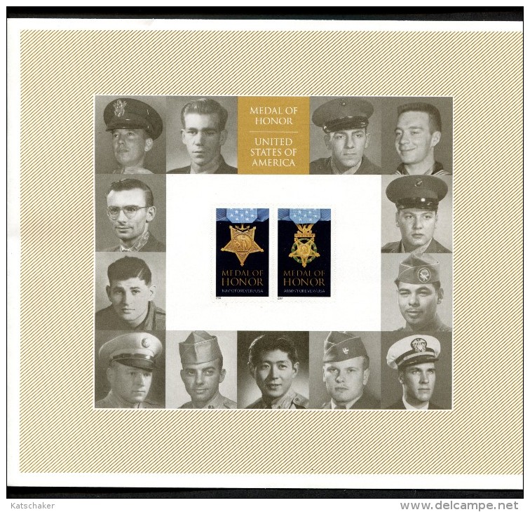 USA POSTFRIS MINT NEVER HINGED POSTFRISCH EINWANDFREI SCOTT 4822a 4823a Pane Medals Of Honor - Ongebruikt