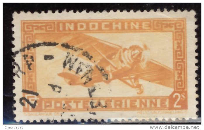 Indochine - Oblitéré - Y&T 1933 N° 12 Poste Aérienne 2pi Jaune-orange - Luchtpost
