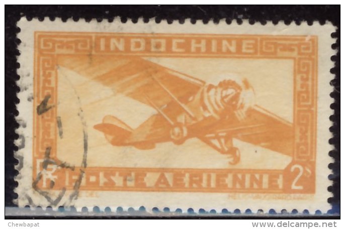 Indochine - Oblitéré - Y&T 1933 N° 12 Poste Aérienne 2pi Jaune-orange - Posta Aerea