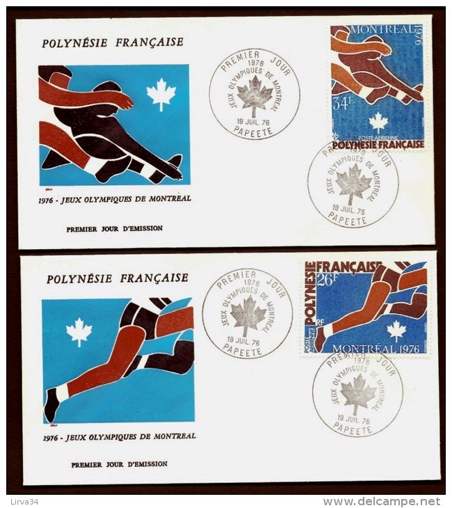 SÉRIE 3 LETTRES FDC POLYNÉSIE FRANCAISE- J.O DE MONTRÉAL-  TIMBRES P.A. N°110-111-112 - CAD DU 19-7-76- 2 SCANS - Lettres & Documents