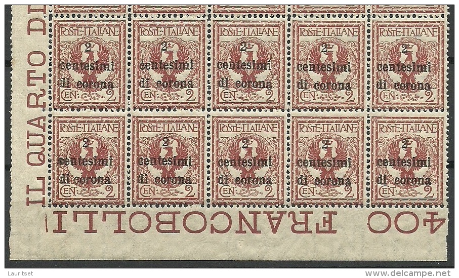 ITALIA ITALY 1919 Venetia Dalmatia Trentino Michel 2 In 25-block MNH - Trento