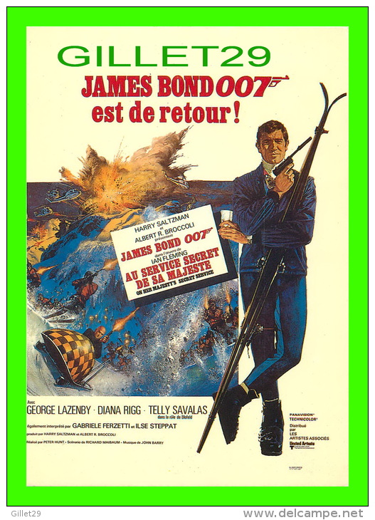 AFFICHES DE FILM "AU SERVICE SECRET DE SA MAJESTÉ" JAMES BOND 007 EST DE RETOUR - No E 251, ÉDITIONS F. NUGERON - - Affiches Sur Carte