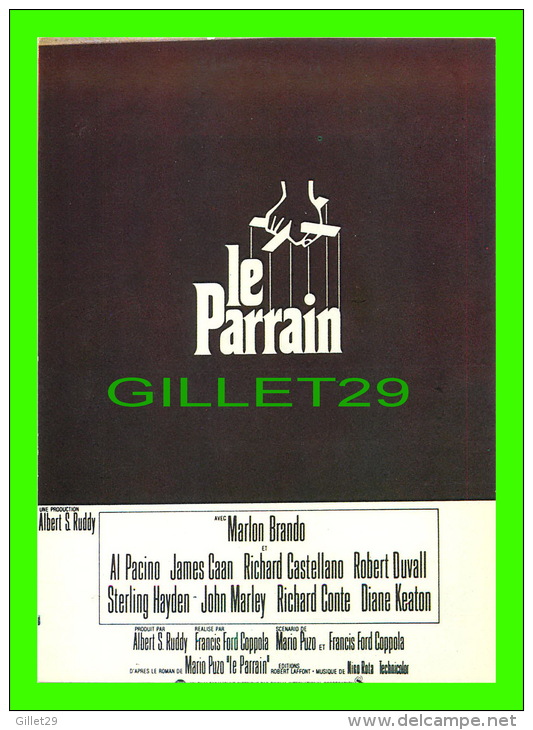AFFICHES DE FILM "LE PARRAIN"  MARLON BRANDO, FRANCIS FORD COPPOLA - No E 168, ÉDITIONS F. NUGERON - - Affiches Sur Carte