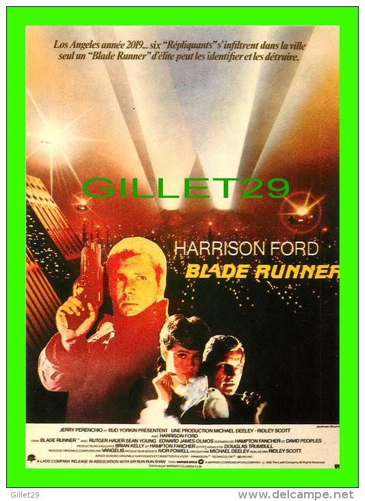 AFFICHES DE FILM "BLADE RUNNER"  HARRISON FORD - No E 135, ÉDITIONS F. NUGERON - - Plakate Auf Karten