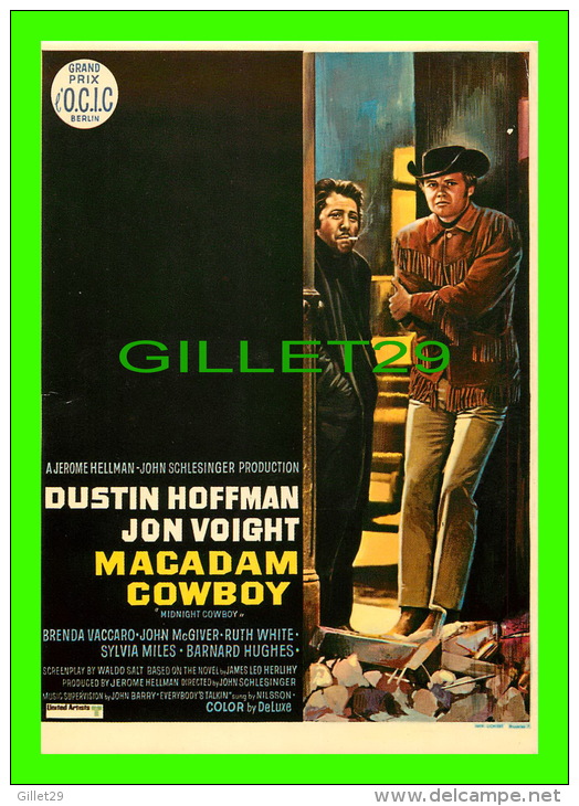 AFFICHES DE FILM "MACADAM COWBOY" DUSTIN HOFFMAN, JON VOIGHT - No E 81, ÉDITIONS F. NUGERON - - Affiches Sur Carte