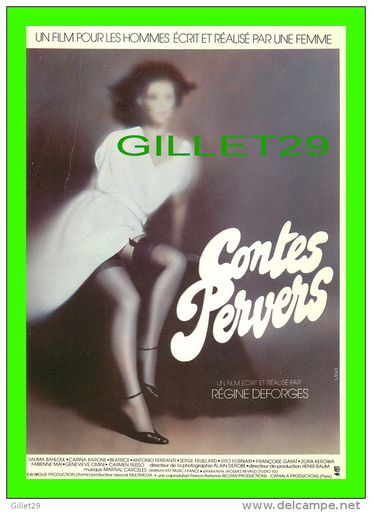 AFFICHES DE FILM "CONTES PERVERS" RÉGINE DEFORGES, AFFICHE DE LANDI - No E 76, ÉDITIONS F. NUGERON - - Affiches Sur Carte