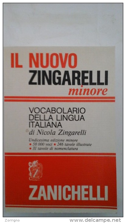 Il Nuovo Zingarelli Minore - Vocabolario Della Lingua Italiana - Zanichelli 1989 - Dizionari