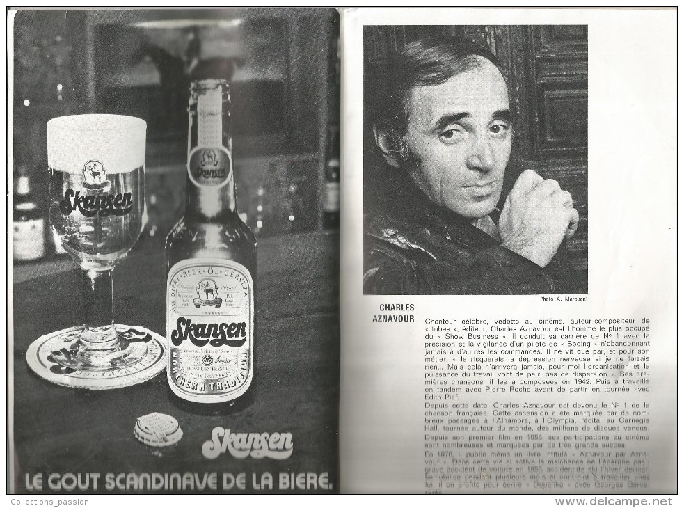 Programme , MOGADOR , Théare Henri VARNA , DOUCHKA , Aznavour , Publicité , 1973, 4 Scans ,   Frais Fr : 2.45€ - Programma's