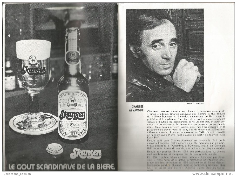 Programme , MOGADOR , Théare Henri VARNA , DOUCHKA , Aznavour , Publicité , 1973, 4 Scans ,   Frais Fr : 2.45€ - Programmes