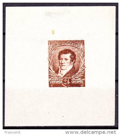 Argentina Belgrano 24c Proof On Thin Laid Paper Unissued Color. Scott 101 - Unused Stamps