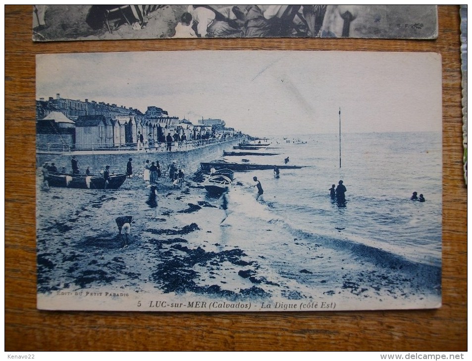 3 Cartes De Luc-sur-mer , La Plage Et La Digue """ Carte Animée "" - Luc Sur Mer