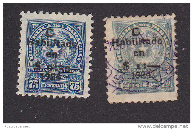 Paraguay, Scott #L3-L4, Used, Coat Of Arms Overprinted, Issued 1924 - Paraguay