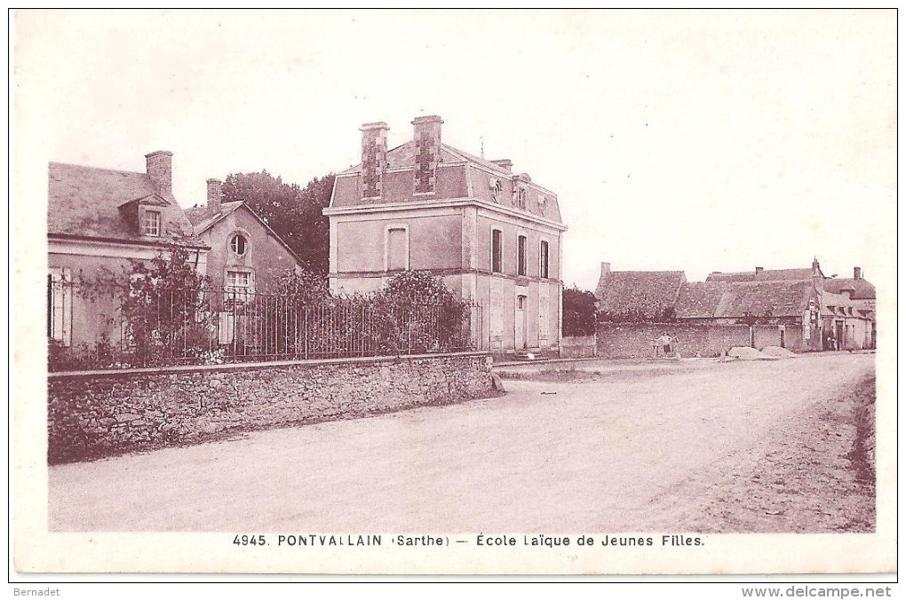 PONTVALLAIN ... ECOLE LAIQUE DE JEUNES FILLES - Pontvallain