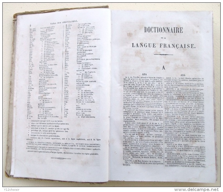 DICTIONNAIRE DE LA LANGUE FRANÇAISE 1852 A L USAGE DES ECOLES CHRETIENNES - Woordenboeken