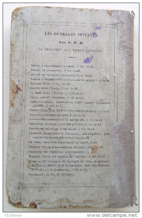 DICTIONNAIRE DE LA LANGUE FRANÇAISE 1852 A L USAGE DES ECOLES CHRETIENNES - Dizionari