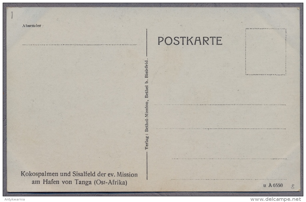 TANGA   Deutsch-Ost-Afrika  About 1910y. A552 - Tanzania