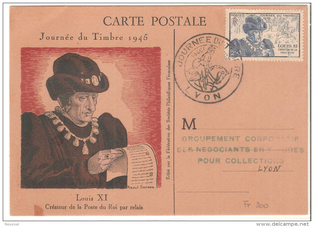 Tarjeta Postal De 1945  Lyon. - 1940-1949