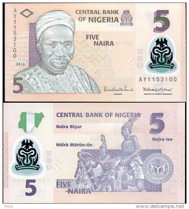 NIGERIA : 5 Naira Del 2013 Pick New Polymer UNC - Nigeria