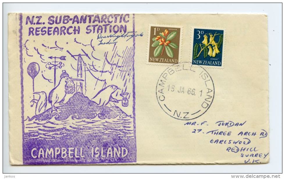 New Zealand 1966 Sub Antarctic Meteorological Research Station Campbell Island (E726) - Covers & Documents