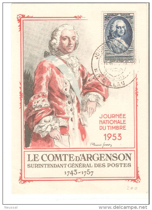 Tarjeta Maxima De 1953 Le Comte D'argenson - 1950-1959