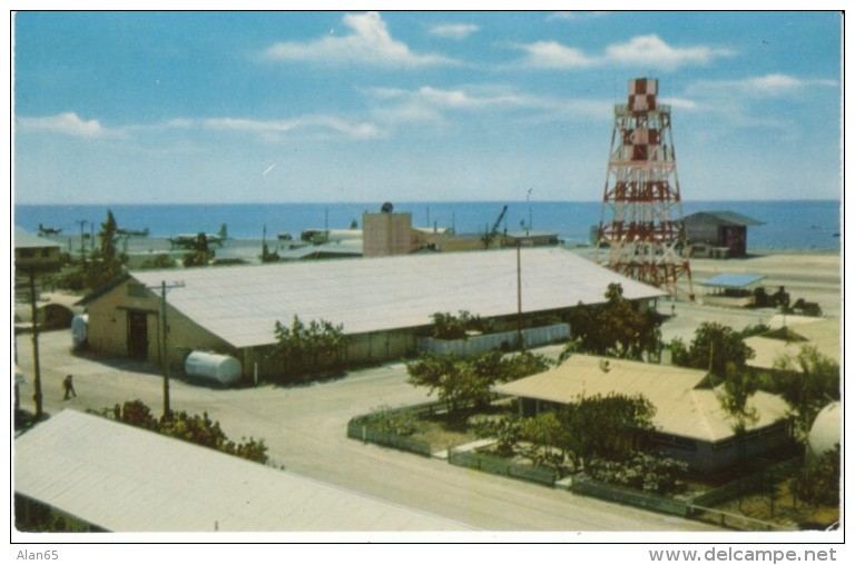 Johnston Island, US Military Base Central Pacific Ocean Hawaii, Water Tower Supply Building, C1950s/60s Vintage Postcard - Other & Unclassified