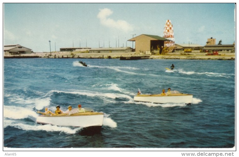 Johnston Island, US Military Base Central Pacific Ocean Hawaii, Motorboating, C1950s/60s Vintage Postcard - Other & Unclassified