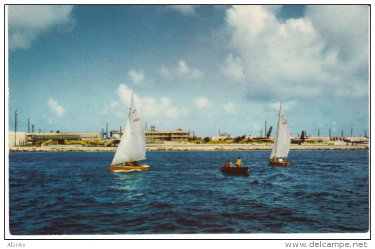 Johnston Island, US Military Base Central Pacific Ocean Hawaii, Sail Boats, C1950s/60s Vintage Postcard - Other & Unclassified