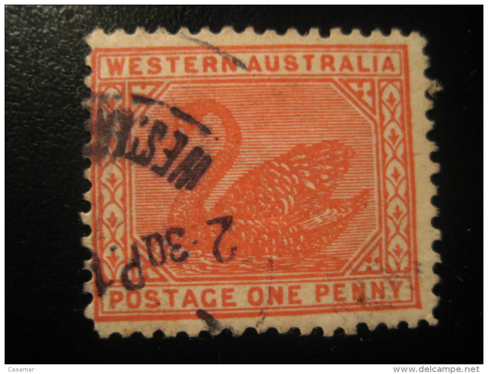 1p Postage Due Fiscal Stamp Swan WESTERN Australia GB Colonies British Area - Usati