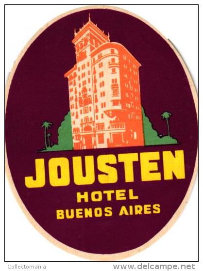 22 HOTEL Labels ARGENTINA BUENOS AIRES ROI Viena Palace Regidor Carsson Castelar Fides Dora Plata Monumental Rio Bamba - Hotel Labels