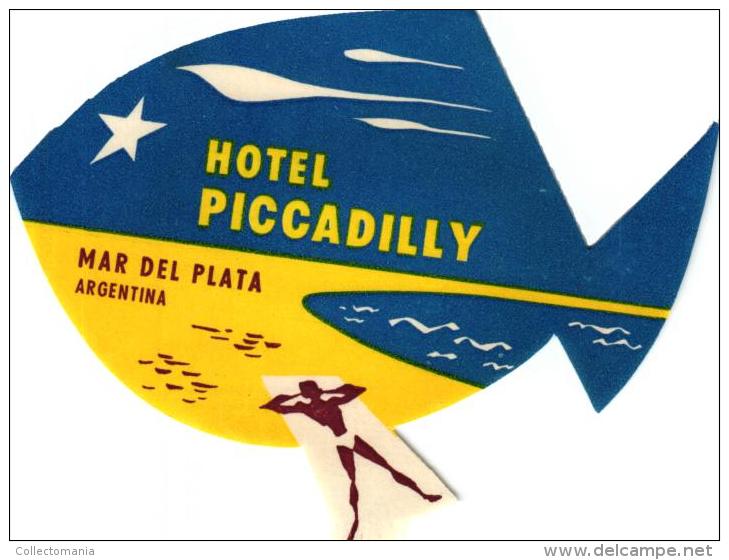 19 HOTEL Labels coltion lARGENTINA MAR del PLATA Corona Luxor IRUNA Dora Grillon Manila Minerva Park Pinot