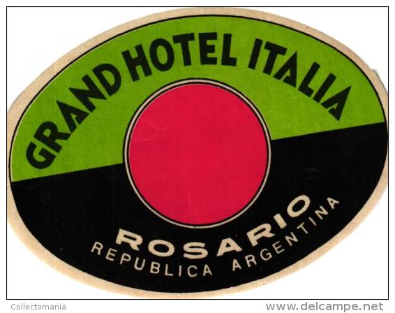 14 HOTEL Labels ARGENTINA ROSARIO Gand Palace Riviera America RIO NEGRO Tunquelen BUENOS AIRES  PINAMAR  LA PLATA