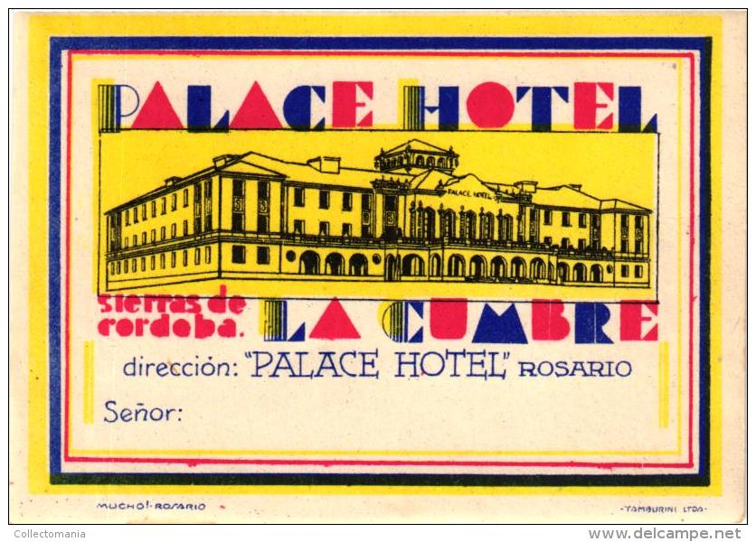 14 HOTEL Labels ARGENTINA ROSARIO Gand Palace Riviera America RIO NEGRO Tunquelen BUENOS AIRES  PINAMAR  LA PLATA