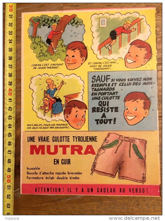 RARE SUPPLEMENT TINTIN 1955 PUBLIART CULOTTE TYROLIENNE MUTRA TIRLEMONT - Collections