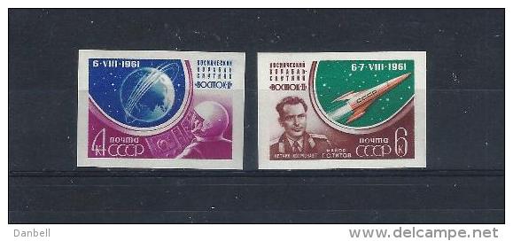 URSS134) URSS 1961 Cosmonauta H Stepanovich Serie Cpl 2val MNH Non Dentellati - Nuovi