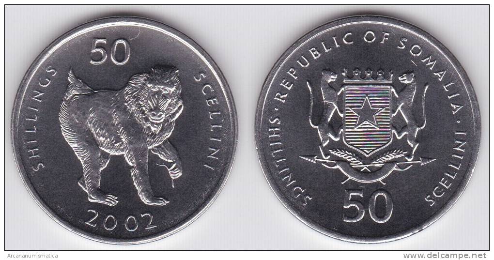 Somalia 50 Shillings 2002 KM#111 "Mandril" SC/UNC          DL-10.271 - Somalie