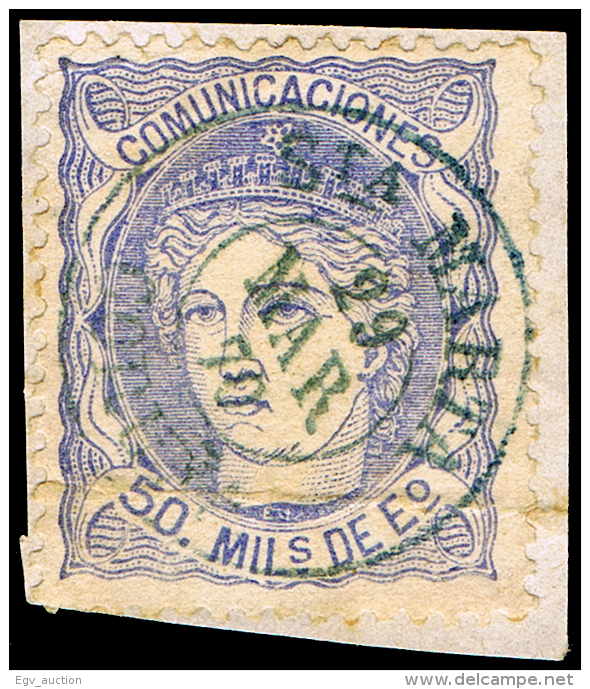 CORUÑA - EDI O 107 - MAT. FECH. TII \"SANTA MARTA\" (AZUL) - Used Stamps