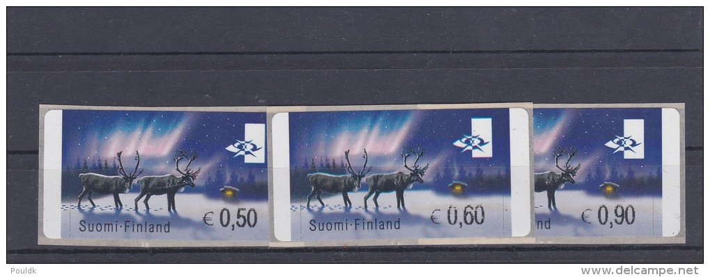 ATM:  Finland 2002 Deer Mi. 37 S1 Three Values - MNH/**   (G62-70) - Machine Labels [ATM]