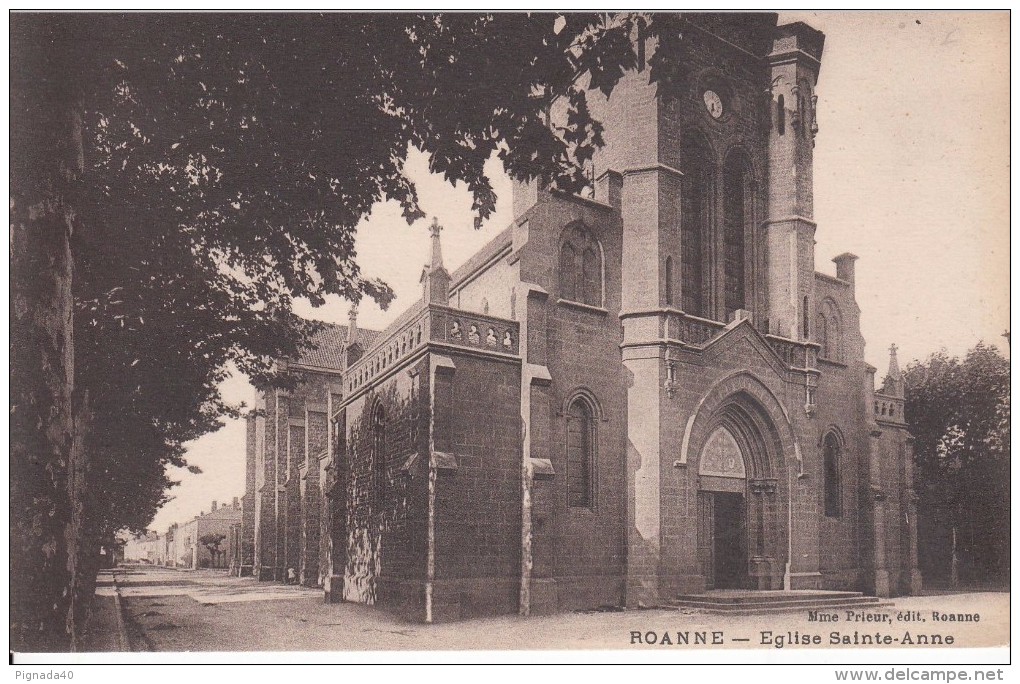 Cp , 42 , ROANNE , Église Sainte-Anne - Roanne