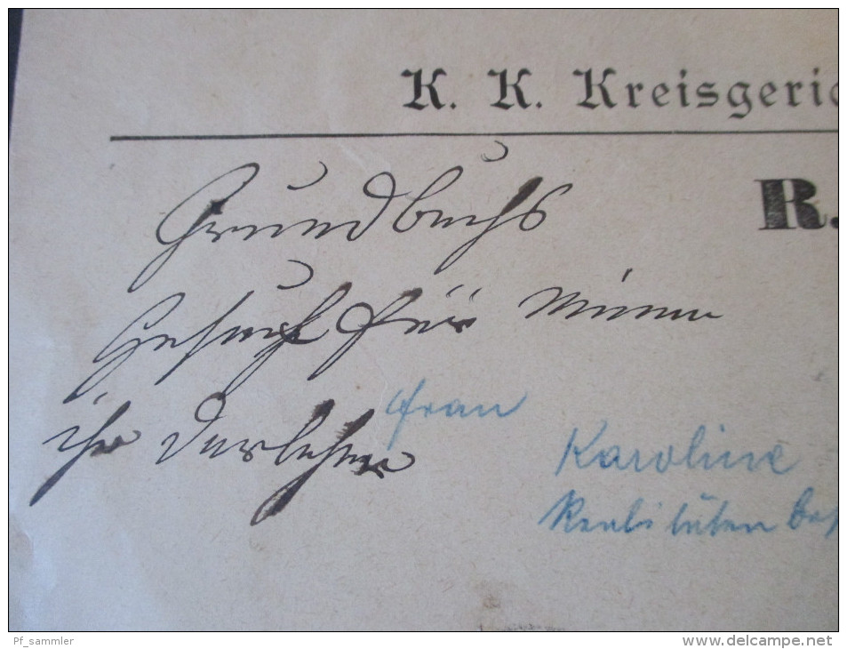 Österreich 1909 Portomarke Nr. 38 EF. K.K. Kreisgericht Wr. Neustadt.  Mit Gebrauchsspuren!! - Impuestos