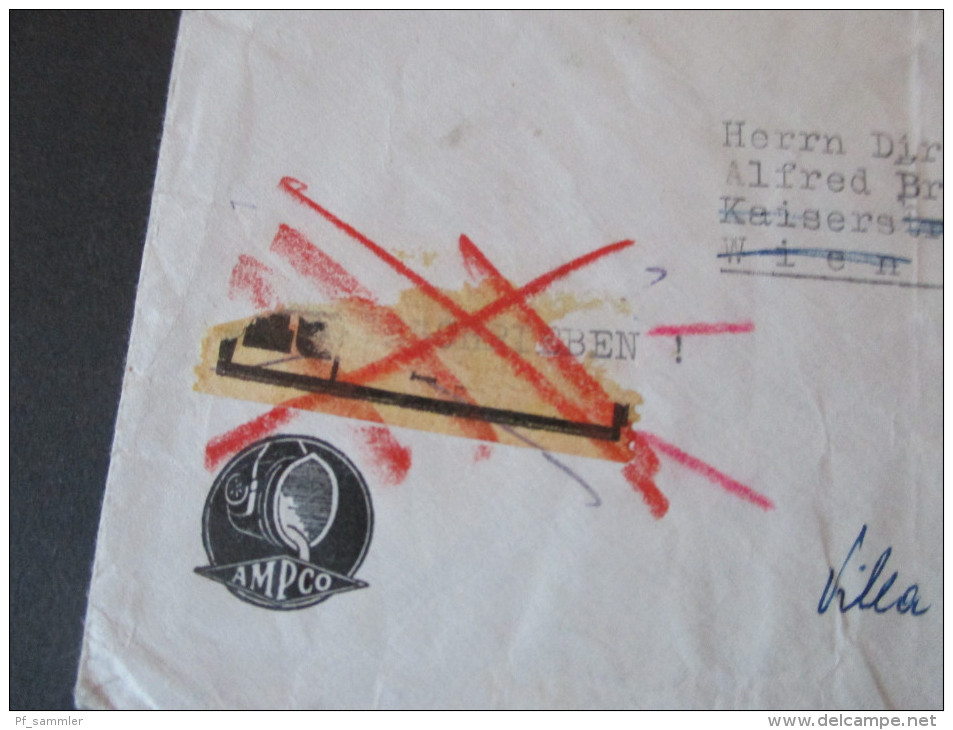 Österreich 1956 Lustpost / MiF. Einschreiben Weitergeleitet Nach Italien. Rotstift / Gestrichen / Vermerke! Interessant - Cartas & Documentos