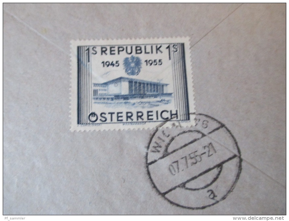 Österreich 1955 Wiederherstellung Der Unabhängigkeit Nr. 1013 EF. Umschlag Mit Vermerk "frei" - Cartas & Documentos