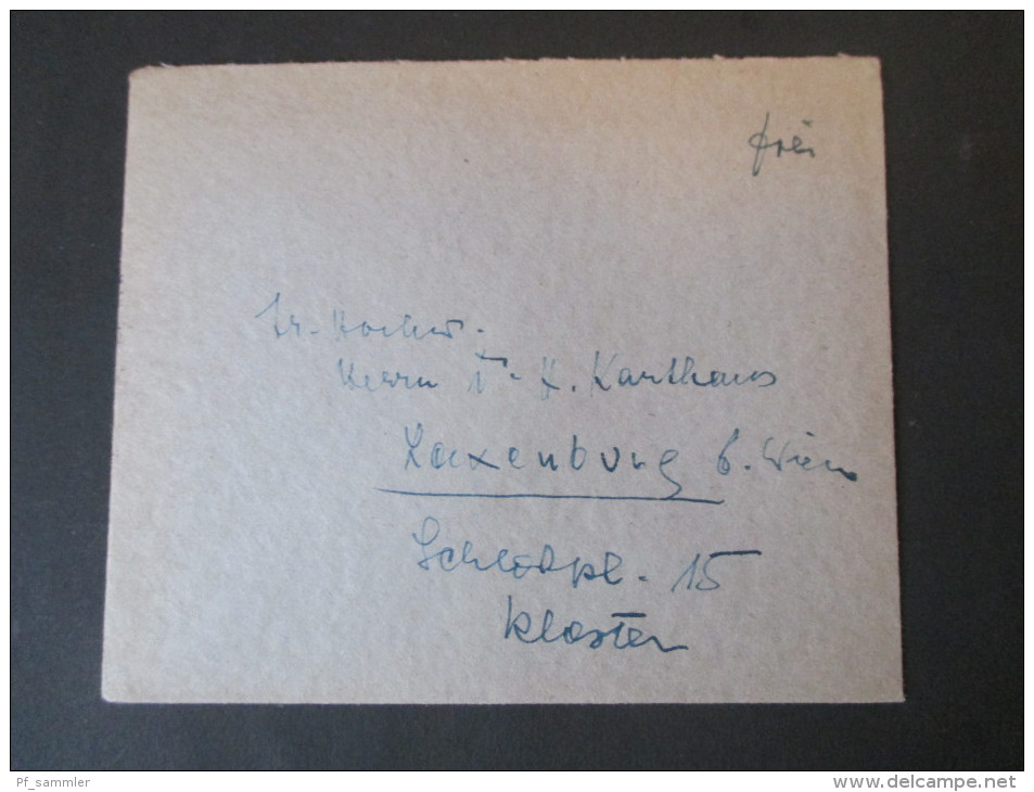Österreich 1955 Wiederherstellung Der Unabhängigkeit Nr. 1013 EF. Umschlag Mit Vermerk "frei" - Lettres & Documents